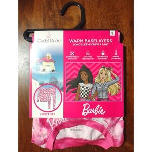 Girls Barbie Cuddl Duds Warm Thermal Baselayer Underwear 2-Piece Set Small 6-6X‎